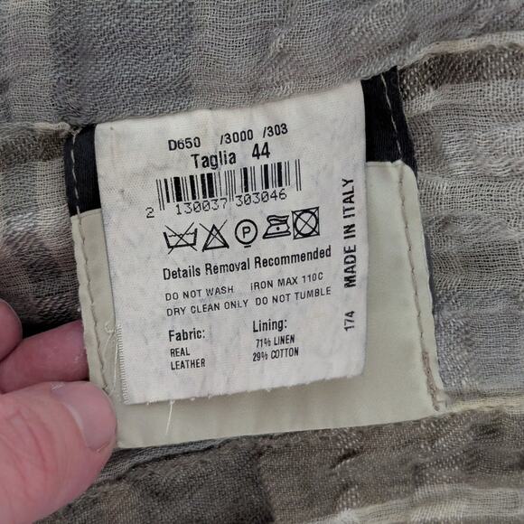 Vintage Violanti Studded Leather Jacket Linen Lined Brown Western Streetwear - Picture 7 of 9